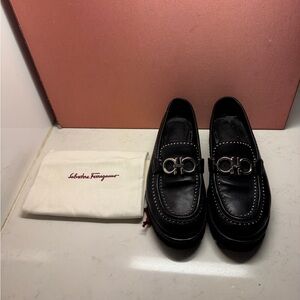 Ferragamo “Rolo Lug” Stud Loafers